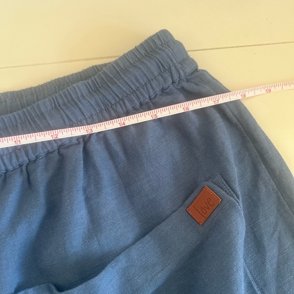 New Peace Love World Boheme Linen Blend Liz Ankle Pants Chambray size Small - Picture 6 of 9